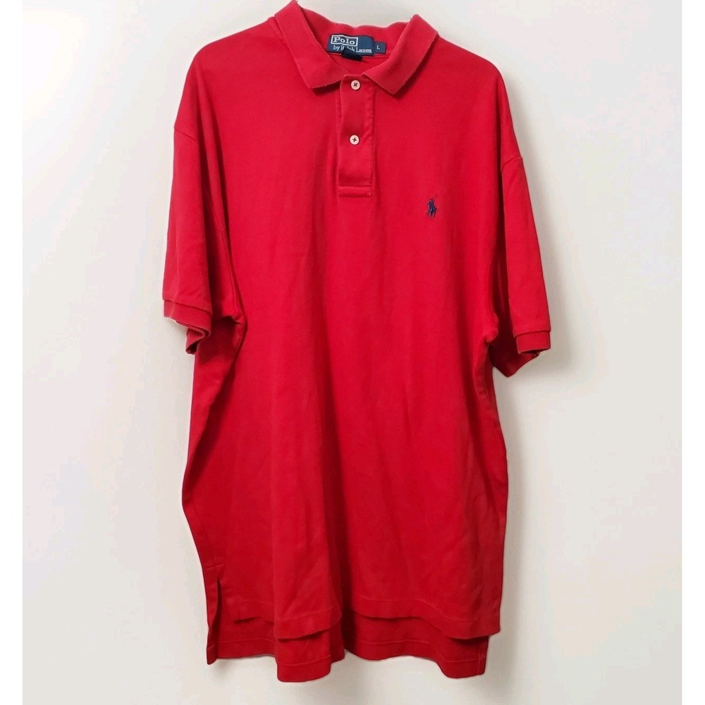 Polo Ralph Lauren Mens L Polo Red‎ Pony Shirt Classic Preppy Y2K Casual Core